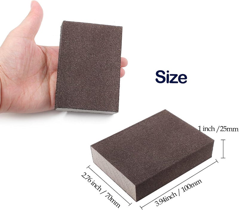 Jersvimc 220 Grit Sanding Block - 12Pcs, Wet Dry Sanding Sponge Foam Sandpaper Block Washable & Reusable Sandpaper Sponge for Drywall Wood Plastic Metal Furniture - Image 3